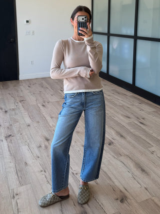 Think Twice Layered Knit Top | Mocha