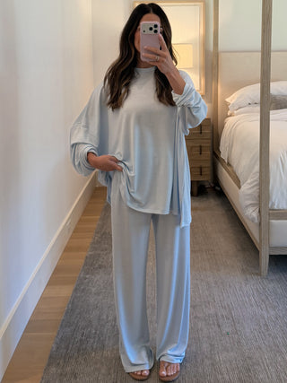 Sunday Soft Stripe Set | Baby Blue | +Plus Available