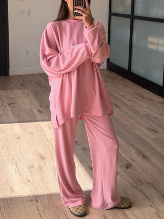 Just In Case Brush Knit Pullover | Ballet Pink