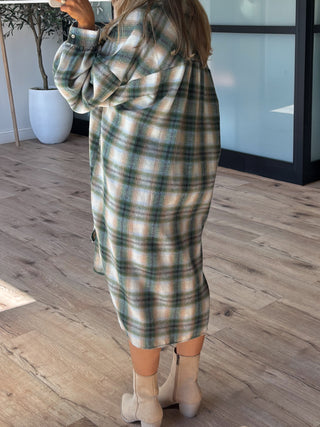 Woodland Plaid Shirt Dress | Pine