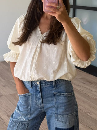 Villa Days Poplin Bodysuit Top