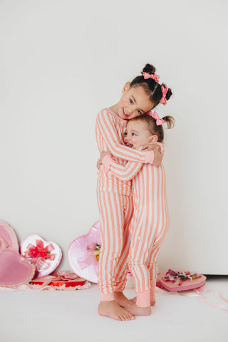 Candy Stripe Sleep Onesie | Pink | Tiny Talulah