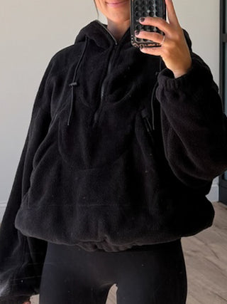 Everywhere Fleece Half-Zip Hoodie | Black