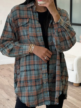 Stone Cliff Plaid Tunic | Vintage Teal | +Plus Available | RESTOCK