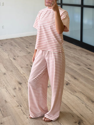 Miah Ribbed Knit Tee | Ballet Pink