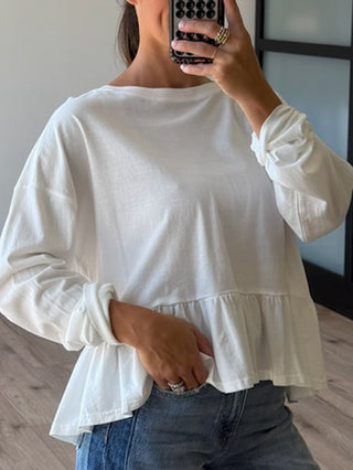 Gigi Peplum Long Sleeve Top