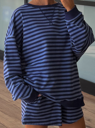 Leisure Stripe Pullover | Deep Sea
