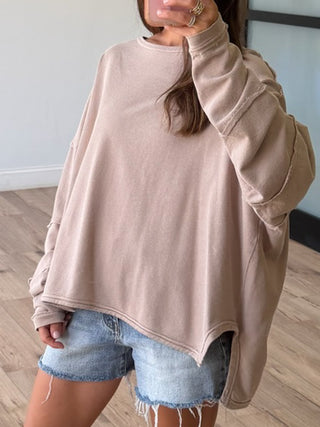 Wave Catcher Oversized Top | Mocha