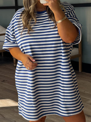 Tipton Stripe Pullover Dress | Blue