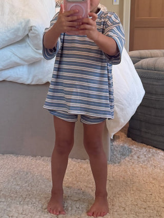 Tiny Jovi Ribbed Knit Set | Sky Cloud