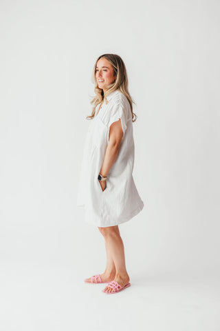 Coastal Core Cotton Dress | White