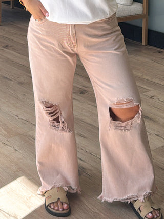 Torey Distressed Jeans | Dusty Mauve | +Plus Available