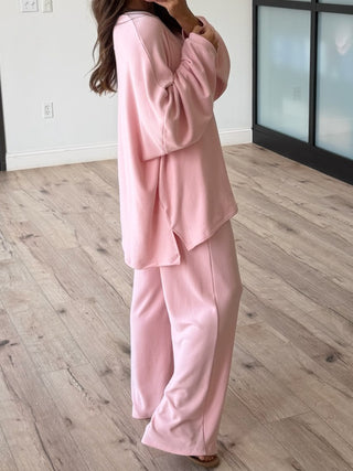 Just Chillin' Brush Knit Pants | Blush