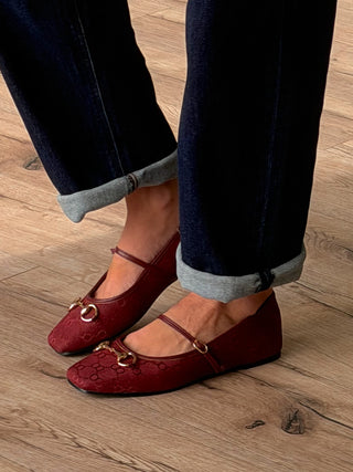 Horsebit Ballet Flats | Burgundy
