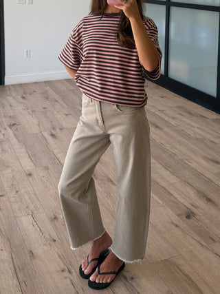 Cinder Wide Fray Hem Jeans