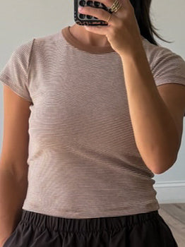 Lakeside Stripe Tee | Caramel