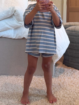 Tiny Jovi Ribbed Knit Set | Sky Cloud