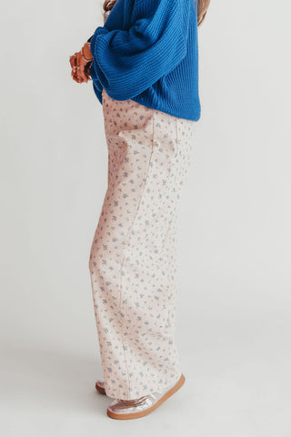 Prairie Floral Wide-Leg Pants | Blue | +Plus Available