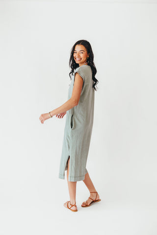 On The Go Midi Dress | Sage