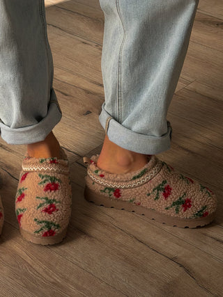 Snowdrop Slides | Taupe/Red