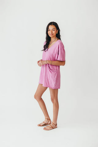 Mineral Wash Casual Romper | Orchid | +Plus Available