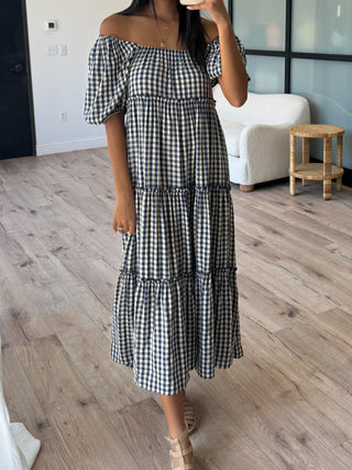 Juliette Gingham Dress | Navy | FINAL SALE