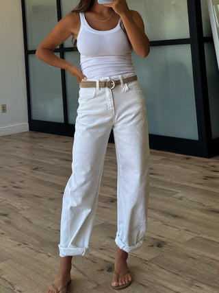 Newberry Barrel Jeans | White