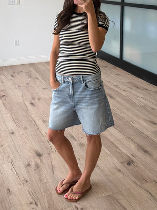 On With It Stripe Tee | Black