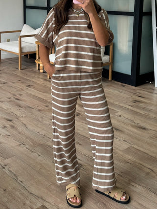 Always Cozy Stripe Set | Taupe