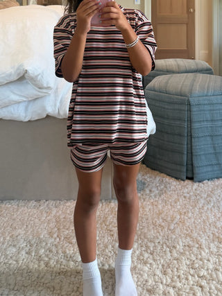 Tiny Jovi Ribbed Knit Set | Cherry Cacao