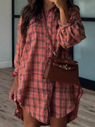 Stone Cliff Plaid Tunic | Clay | +Plus Available | RESTOCK