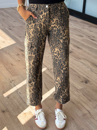 Untamed Printed Cargo Jeans | Leopard