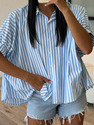 Savanna Stripe Top | Sky