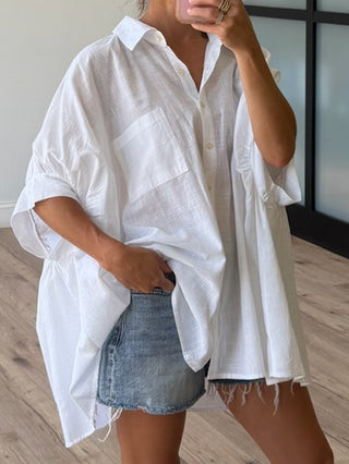 Nia Cotton Swing Top | White