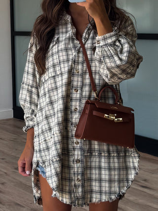 Stone Cliff Plaid Tunic | Natural | +Plus Available | RESTOCK