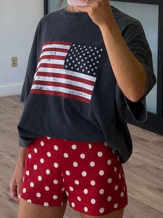 Ready Or Dot Linen Shorts
