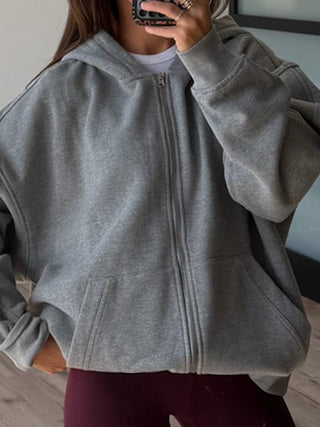 Stole Your Boyfriend's Zip-Up Hoodie | Grey