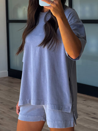Roam Tee + Shorts Set | Misty Blue | RESTOCK