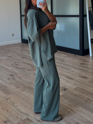 Loungeful Tee + Pants Set | Eucalyptus