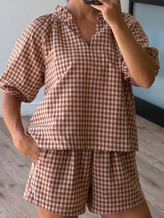Bodhi Plaid Shorts | Caramel