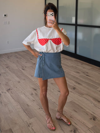 Chasing Rays Cotton Tee | Cherry Cream