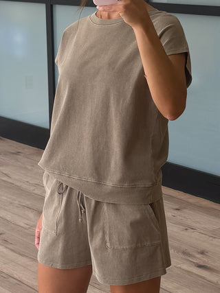 At Home Tee + Shorts Set | Mocha