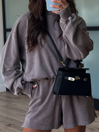 Stone Fade Terry Knit Set | Mocha