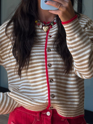 Pippa Button Cardigan | Cherry Stone | +Plus Available