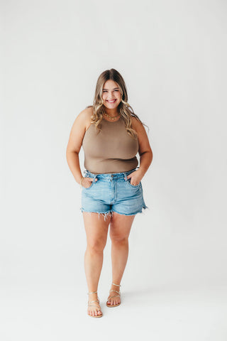 Modest Tank Bodysuit | Mocha