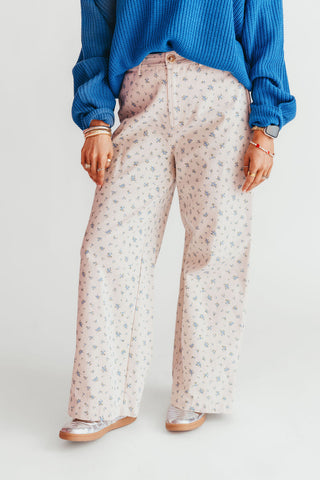 Prairie Floral Wide-Leg Pants | Blue | +Plus Available