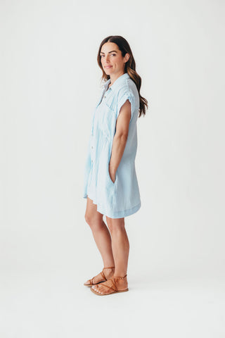 Coastal Core Cotton Dress | Light Blue