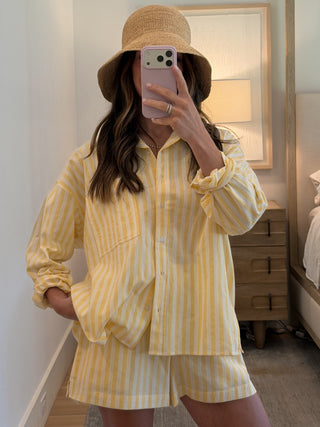Rian Stripe Button-Down | Lemon | RESTOCK