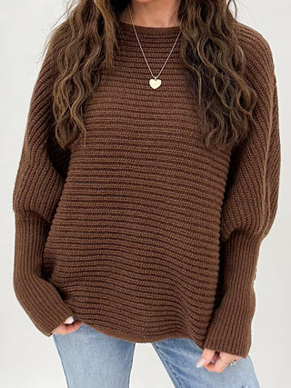 Harmony Ribbed Knit Sweater | Chocolate