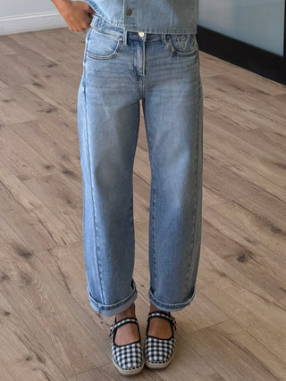 Blaze Adjustable Crop Barrel Jeans | +Plus Available | RESTOCK